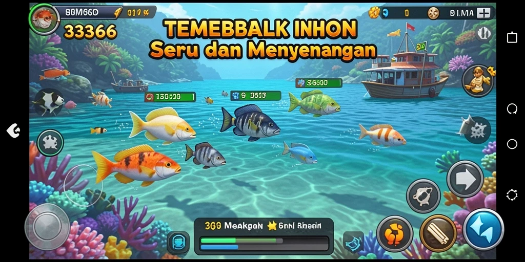 Screenshot gameplay Tembak Ikan 333666 yang menarik.