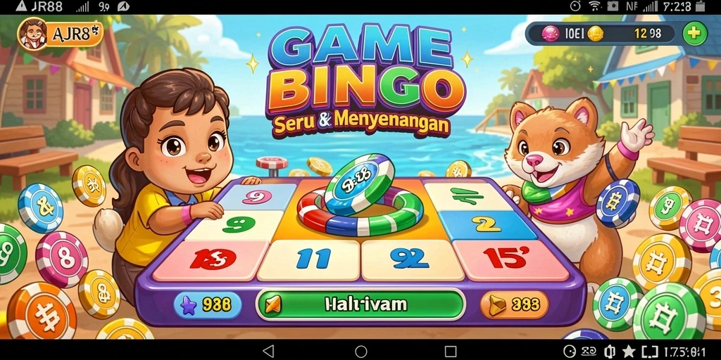Screenshot gameplay Bingo AJR88 yang mendebarkan.