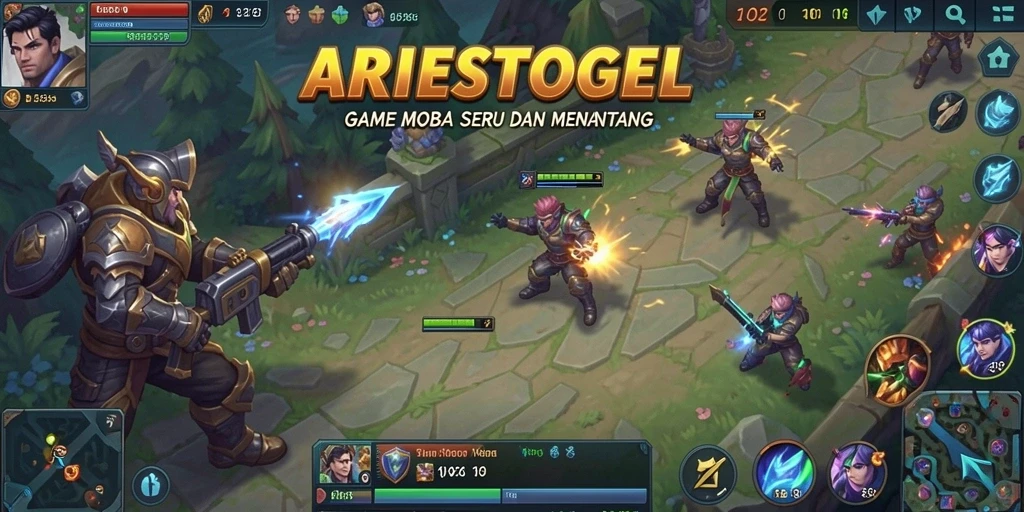 Tangkapan layar menunjukkan aksi seru dalam gameplay MOBA.