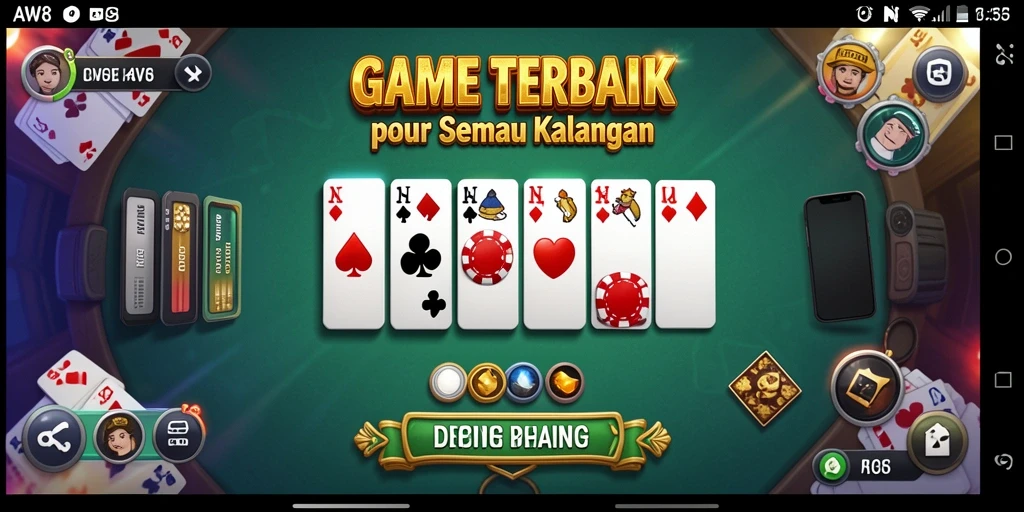 Tampilan gameplay menegangkan dalam permainan Domino AW8.