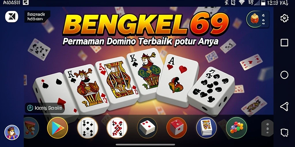 Tampilan gameplay menarik pada BENGKEL69 dengan dominasi permainan Domino.