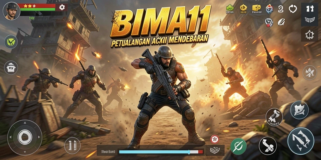 Screenshot BIMA11 menampilkan pertarungan aksi yang intens.