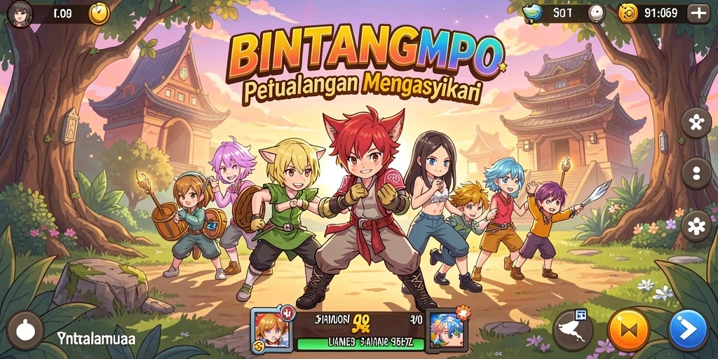 Gameplay BINTANGMPO yang seru dan menakjubkan dengan karakter anime.