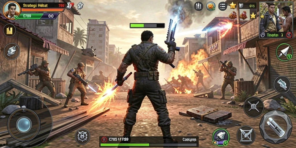 Tampilan gameplay C789 yang menegangkan dalam pertempuran strategi.