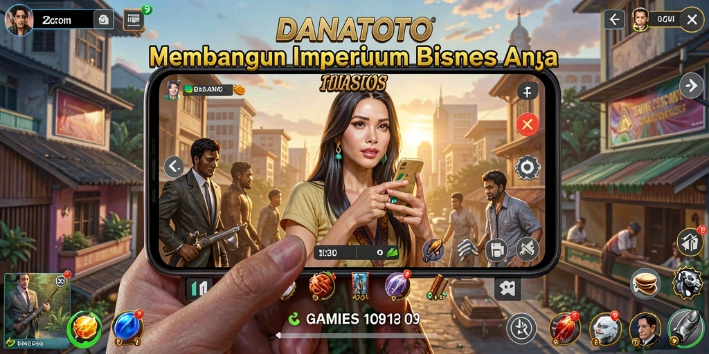 Tampilan gameplay menarik dari DANATOTO yang menampilkan elemen Tycoon.
