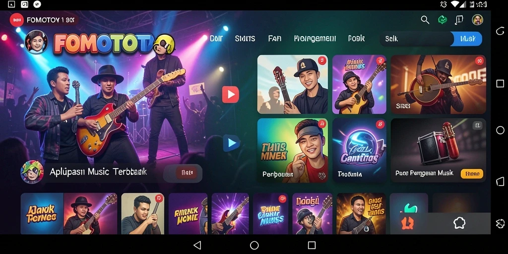 Screenshot gameplay FOMOTOTO menampilkan keseruan bermain musik.