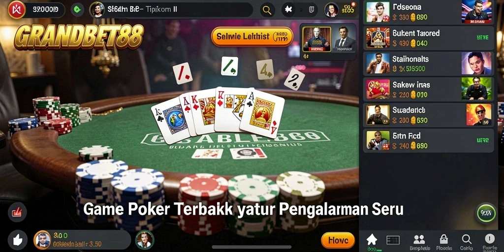 Tampilan gameplay poker yang menarik di GRANDBET88.
