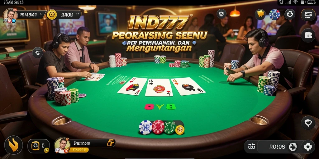 Tampilan menarik dari gameplay Poker di IND777.