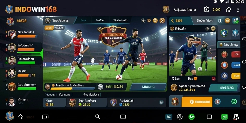 Screenshot gameplay INDOWIN168 menampilkan opsi taruhan olahraga yang beragam.