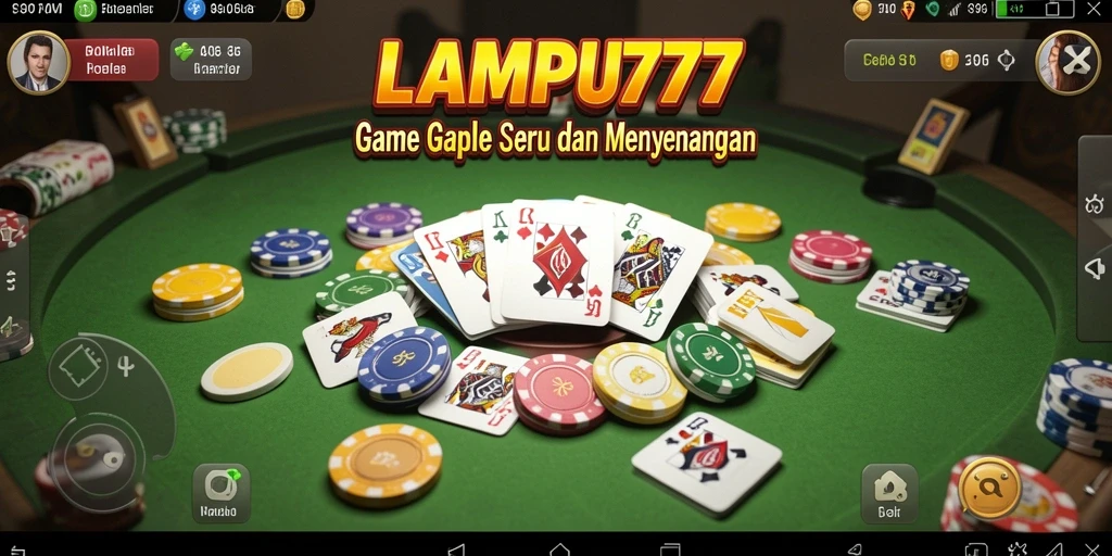 Screenshot gameplay LAMPU777 menampilkan pertarungan seru antara pemain gaple.