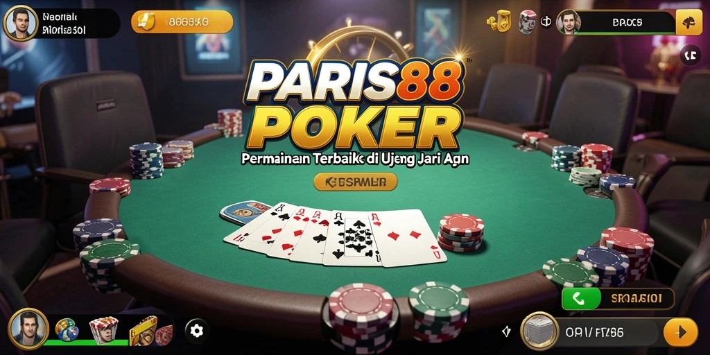 Tangkapan layar gameplay PARIS88 menampilkan suasana poker yang mendebarkan.