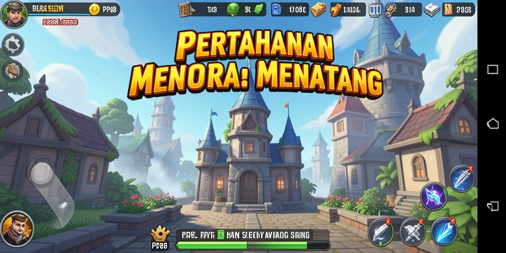 Screenshot gameplay PP88 menampilkan aksi menakjubkan menara pertahanan.