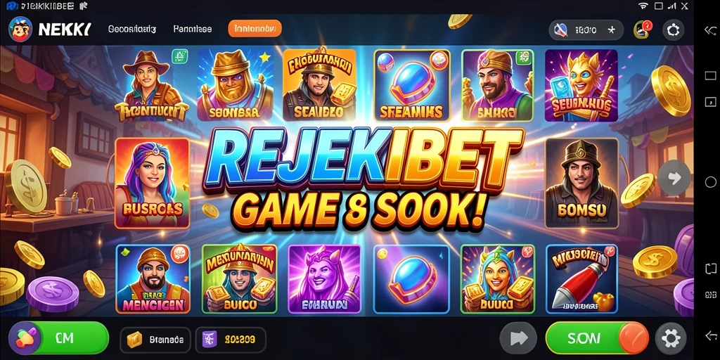 Tampilan gameplay seru di REJEKIBET dengan mesin slot yang menarik.