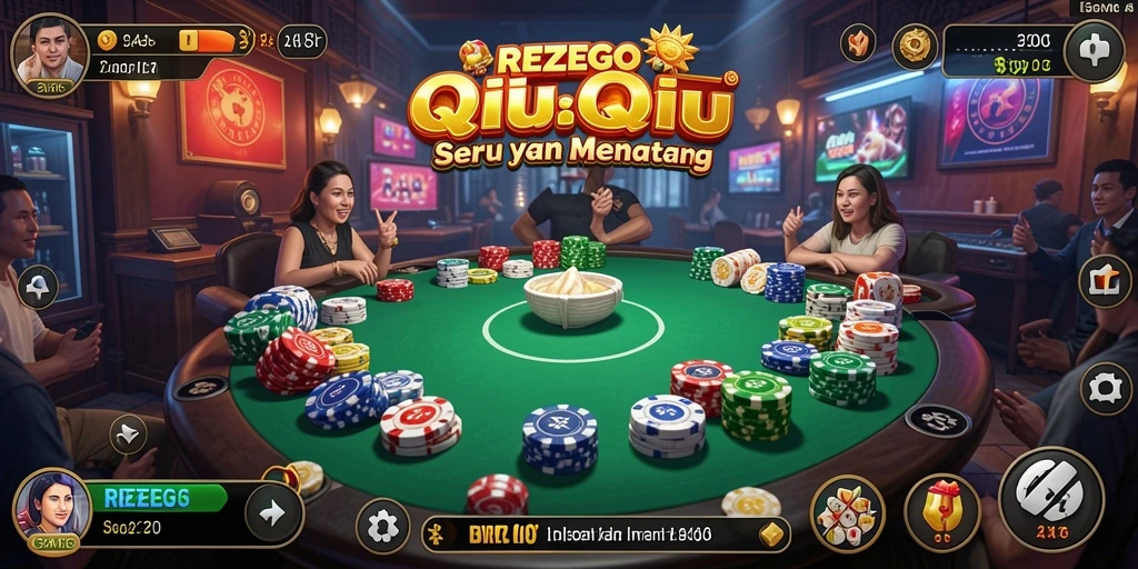 Tangkapan layar gameplay REZEGO menunjukkan aksi seru dalam game QiuQiu.