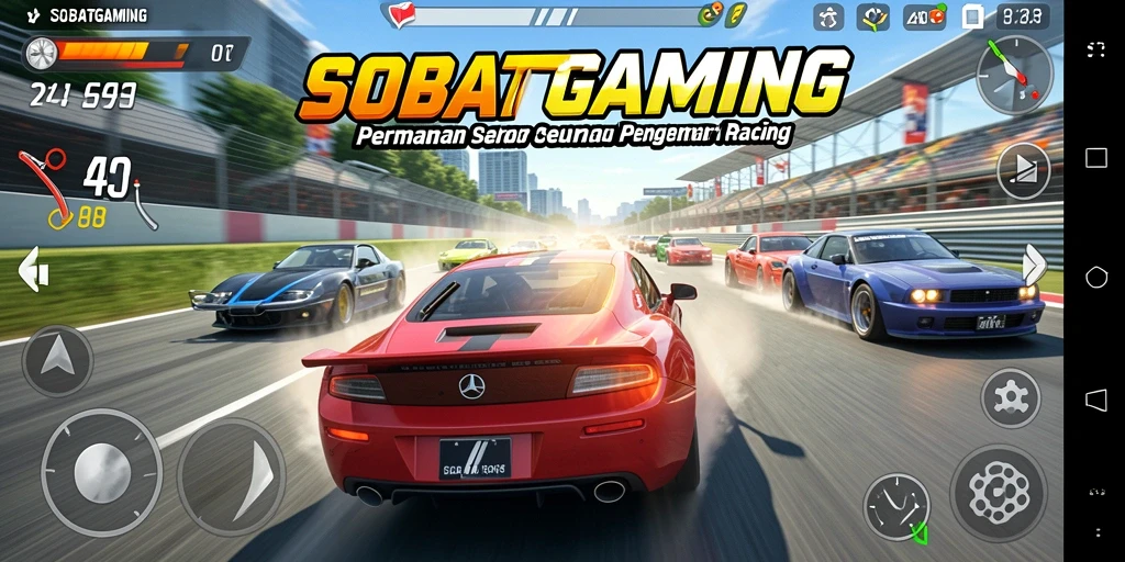 Gameplay balap dengan mobil yang unik dan trek penuh tantangan.
