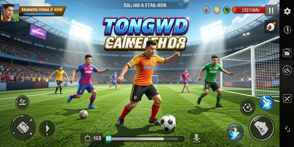 Tangkapan layar gameplay intens dari TONGWD yang menampilkan aksi olahraga.