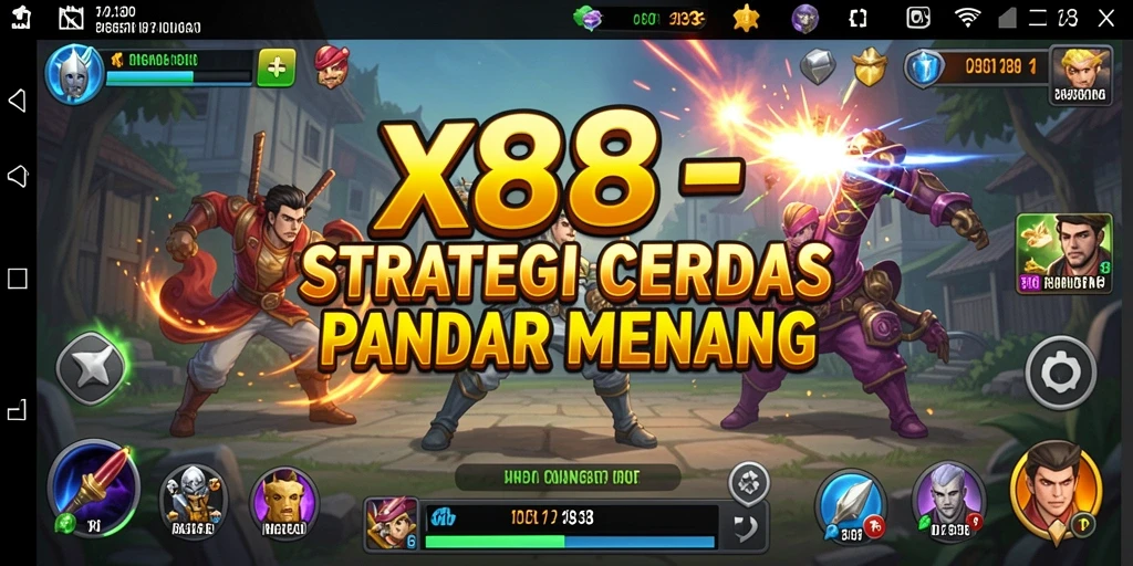 Screenshot gameplay X88 yang menunjukkan momen strategis dalam permainan.