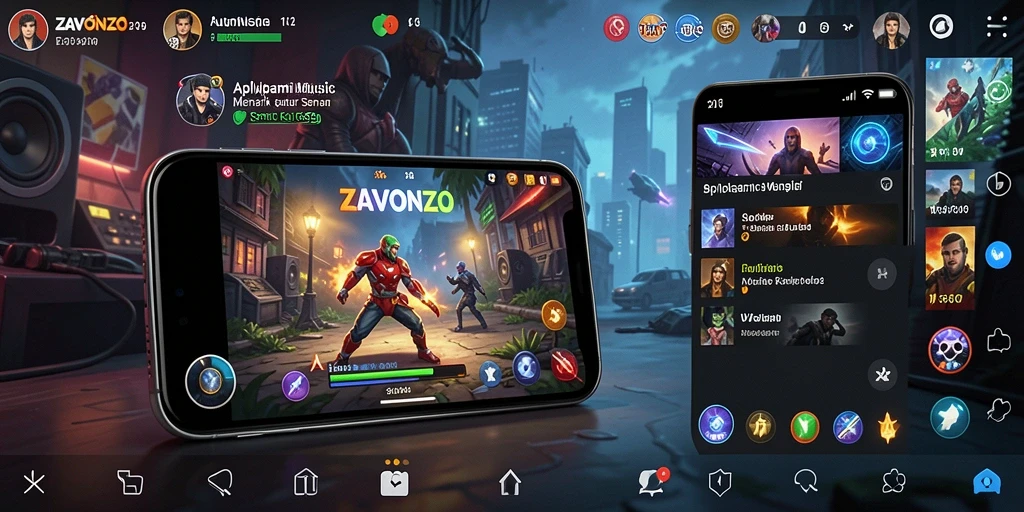 Screenshot gameplay ZAVONZO menunjukkan keseruan bermain musik.